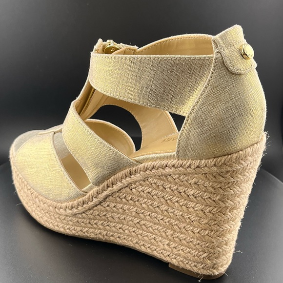 Michael Michael Kors Damita Metallic Wedge Sandals. Pale Gold. New with tags - Picture 4 of 9